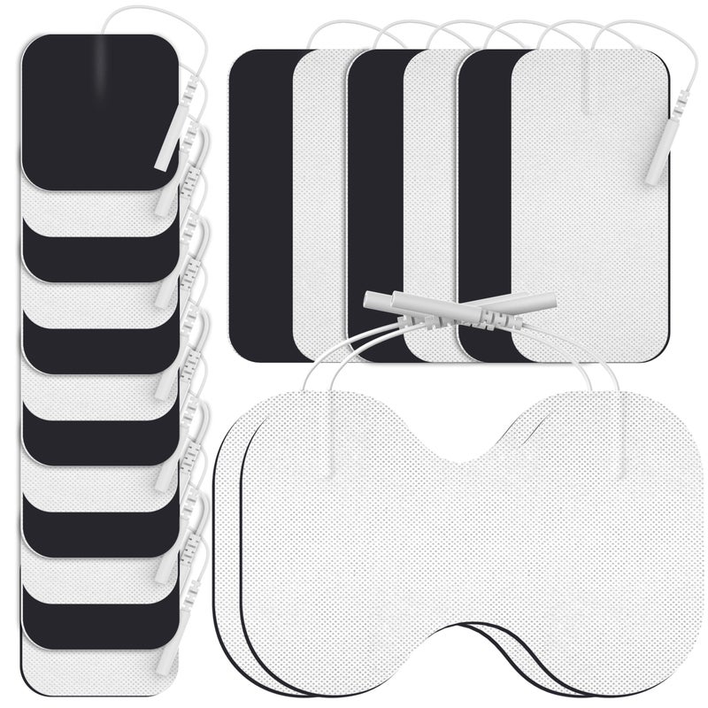 DOMAS TENS Unit Electrode Pads XL 4x6 Inch for Back Pain Relief Compatible with TENS 7000 and Other 2mm Pin Units Reusable LatexFree